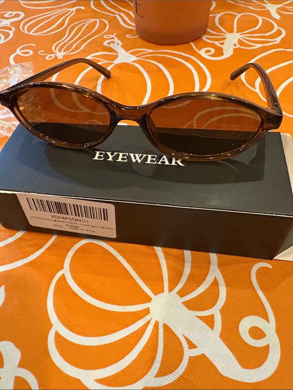 Brown Oval Women's Sunglasses by